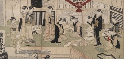 ¿La tienda de fans Eijud? de Utagawa Toyokuni I