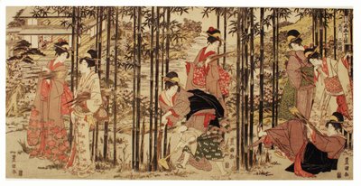El quinto mes, un conjunto de tres (Gogatsu sambukutsui), de la serie "Doce meses por los dos pinceles de Toyohiro y Toyokuni (Toyohiro Toyokuni ryoga juni ko)" de Utagawa Toyokuni I