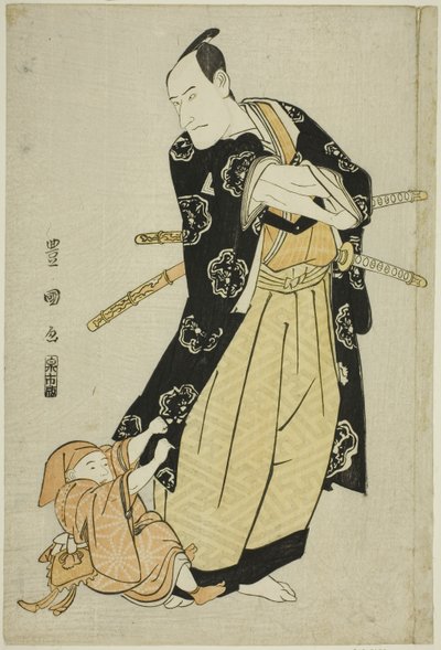 El actor Ichikawa Danjuro VI y un niño de Utagawa Toyokuni I
