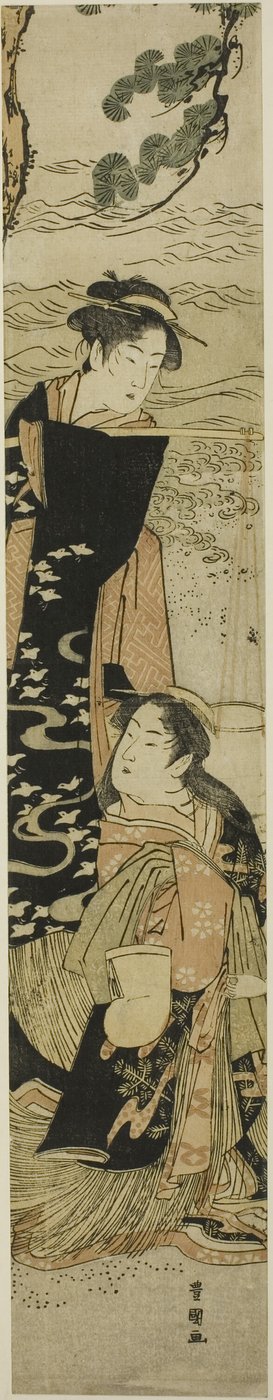 Las hermanas Matsukaze y Murasame en las orillas de Suma de Utagawa Toyokuni I