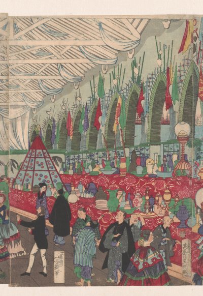 Una próspera casa comercial inglesa en Yokohama de Utagawa Yoshiiku