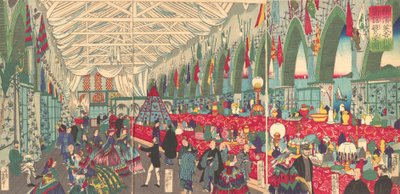 El florecimiento de una firma comercial inglesa en Yokohama de Utagawa Yoshiiku