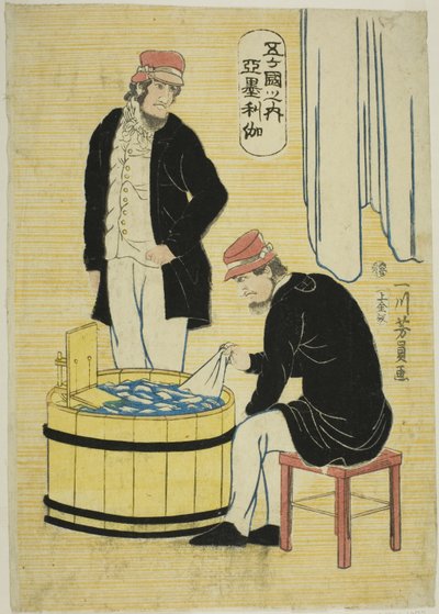 Entre las Cinco Naciones: Americanos (Gokakoku no uchi, Amerikajin) de Utagawa Yoshikazu