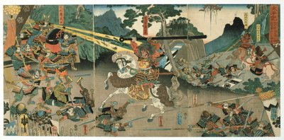 Batalla, de la serie 47 Samuráis Fieles, 1850-1880 de Utagawa Yoshitora
