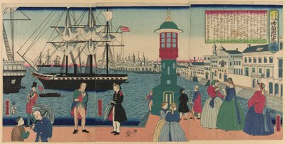 París, Francia, de la serie "Colección de Lugares Escénicos en Tierras Extranjeras" de Utagawa Yoshitora