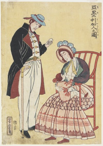 Retrato de una familia americana de Utagawa Yoshitora