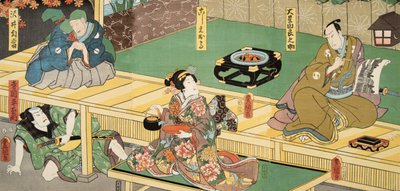 Escena de Genji monogatari (Cuento de Genji) de Murasaki Shibuku de Utagawa and Toyokuni Kuniyoshi