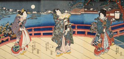 Escena de Genji monogatari (Cuento de Genji) de Murasaki Shibuku de Utagawa and Toyokuni Kuniyoshi
