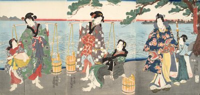 Escena de Genji monogatari (Cuento de Genji) de Murasaki Shibuku de Utagawa and Toyokuni Kuniyoshi