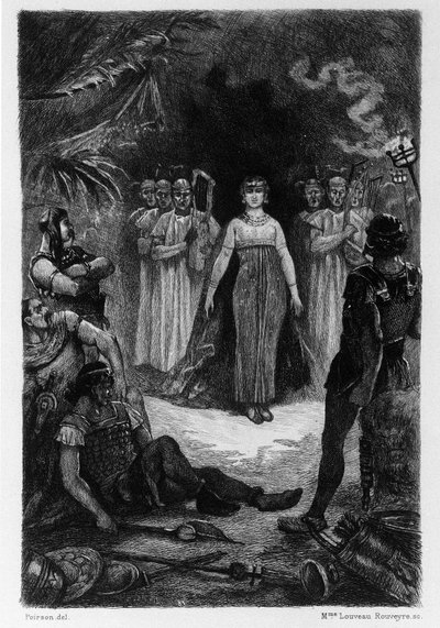 Ilustración de V.A. Poirson (1890) para la novela “Salambó” de Gustave Flaubert, enmarcada en la guerra de mercenarios en la época de la Primera Guerra Púnica (246-241 a.C.) entre romanos y cartagineses de Victor Armand Poirson