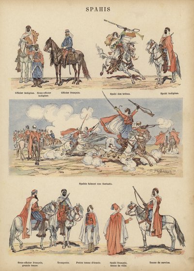Spahis, soldados coloniales del ejército francés de Victor Armand Poirson