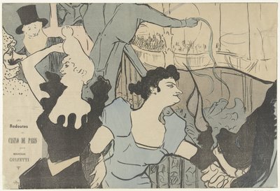 Cartel anunciando un baile de máscaras en el Casino de París con retratos de Cha-u-kao e Yvette Guilbert
Les Redoutes du Casino de Paris de V. Michel