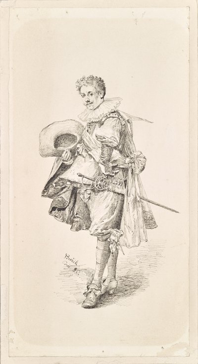 Caballero con traje renacentista y gorguera de Vaclav Brozik