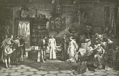 Petrarca y Laura presentados por el Emperador en Aviñón de Vaclav Brozik