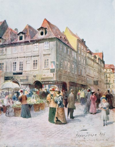 Havelska Ulice y Melantrichova Ulice, Praga, ilustración de 