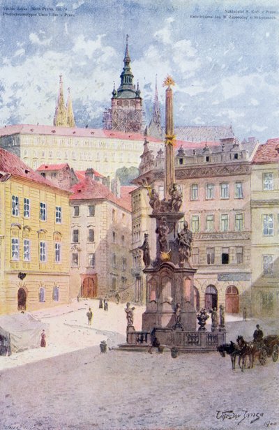 Columna de la Peste de la Santísima Trinidad, Malostranske Namesti, Mala Strana, Praga de Vaclav Jansa