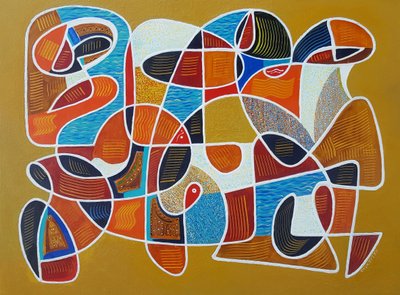 Fish In Wave, 2017 (acrílico sobre lienzo) de Vadym Vaskovsky