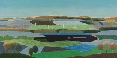 Cisnes volando sobre las dunas, 2023 (óleo sobre lienzo) de Vadym Vaskovsky
