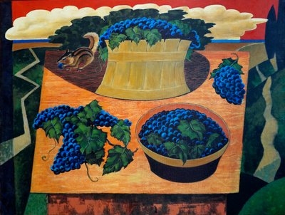 Wild Grapes of Dunes,2021 (acrílico sobre lienzo) de Vadym Vaskovsky