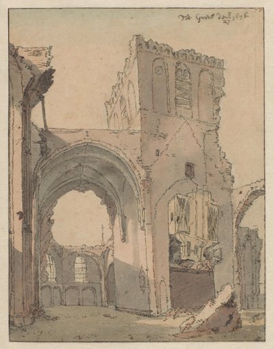 La ruina de la Grote Kerk en Grave de Valentijn Klotz (attributed to)