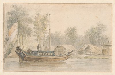 Vista del campamento de Willem III en Bodegraven de Valentijn Klotz (manner of)