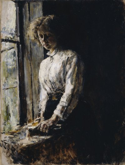 En la ventana. Retrato de Olga Fyodorovna Trubnikova, 1886 de Valentin Aleksandrovich Serov