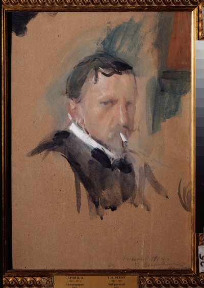 Auto retrato. Obra de Valentin Alexandrovich Serov (1865-1911), acuarela y gouache sobre papel de Valentin Aleksandrovich Serov
