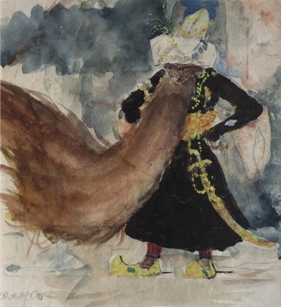 Chernomor. Diseño de vestuario para la ópera Ruslan y Lyudmila de M. Glinka de Valentin Aleksandrovich Serov