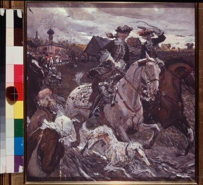 El paseo del zar Pedro II (1715-1730) y la princesa heredera Elisabeth (Elisabeth Christine de Brunswick Wolfenbuttel de Valentin Aleksandrovich Serov