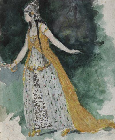 Lyudmila. Diseño de vestuario para la ópera Ruslan y Lyudmila de M. Glinka de Valentin Aleksandrovich Serov