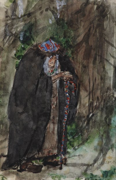 Naina. Diseño de vestuario para la ópera Ruslan y Lyudmila de M. Glinka de Valentin Aleksandrovich Serov