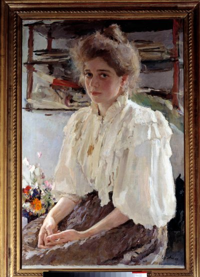 Retrato de Madame Lwoff (1864-1955), nacida Maria Yakovlena Simonovich, prima del artista de Valentin Aleksandrovich Serov