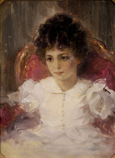 Retrato de Tatyana Sergeevna Khokhlova, nacida Botkina 1897-1985 como niña de Valentin Aleksandrovich Serov