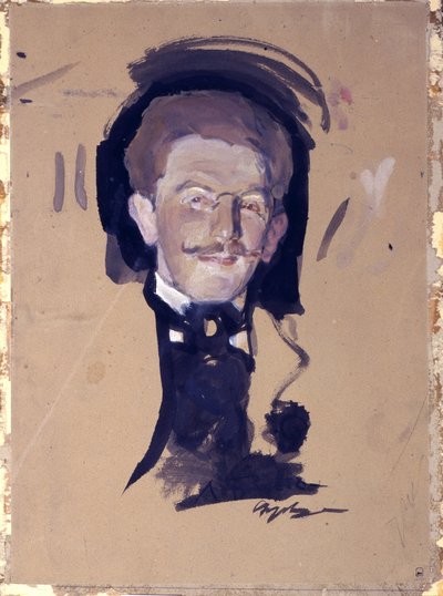 Retrato del artista Leon Bakst (Lev Rosenberg) de Valentin Aleksandrovich Serov