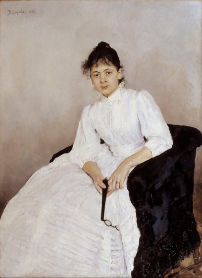 Retrato de la artista Maria Yakunchikova-Weber 1870-1902, 1885-1887 de Valentin Aleksandrovich Serov