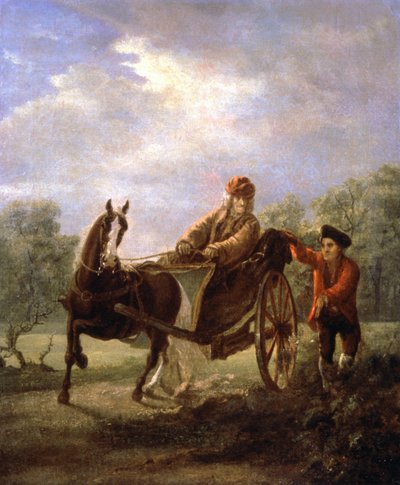 Voltaire en carro, c. 1770-1775 (pintura) de Valentin Aleksandrovich Serov