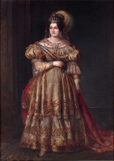 Retrato de María Cristina de las Dos Sicilias (1806-1878) de Valentin Carderera y Solano