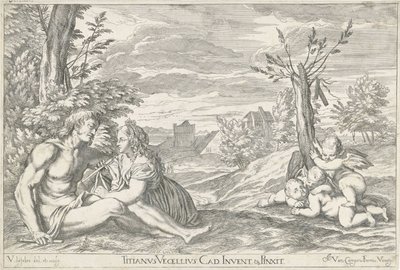 Pareja de amor en un paisaje Opera Selectiora (título de la serie) de Valentin Lefebvre