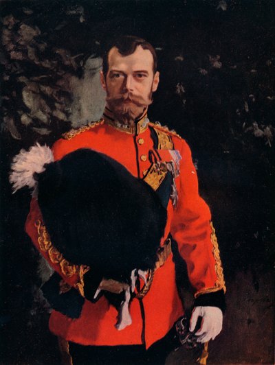 S.M.I. El Emperador Nicolás II. Coronel en Jefe de los Royal Scots Greys, 1902 de Valentin Serov
