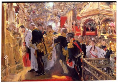 La Coronación del Emperador Nicolás II en la Catedral de la Asunción de Valentin Serov