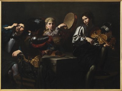 Músicos y soldados de Valentin de Boulogne