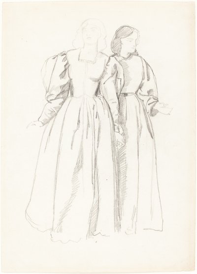 Estudio de Dos Mujeres Jóvenes [recto] de Valentine Cameron Prinsep