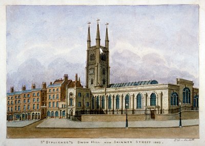 Iglesia de St Sepulchre, Snow Hill, Ciudad de Londres, 1802 de Valentine Davis