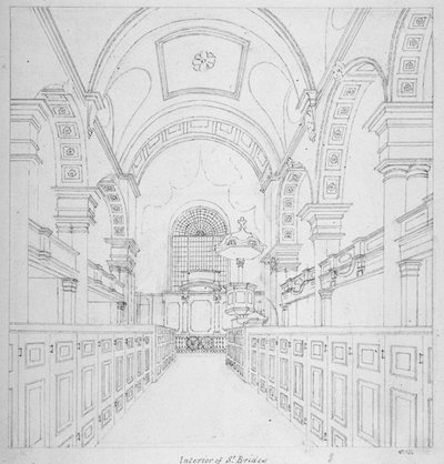 Iglesia de St Bride, Fleet Street, Ciudad de Londres, 1815 de Valentine Davis