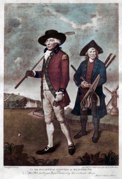Un golfista y su caddie, c. 1770-c. 1810 de Valentine Green