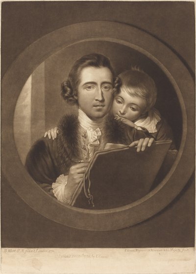 Benjamin West, Esqr R.A. y su hijo RI West de Valentine Green after Benjamin West