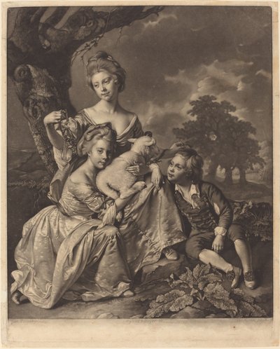 La Familia Wright (Los Niños Bradshaw) de Valentine Green after Joseph Wright