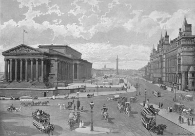 Liverpool: St. Georges Hall y Lime Street de Valentine and Sons Ltd