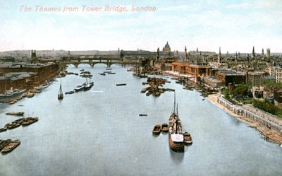 El Río Támesis, Londres, principios del siglo XX de Valentine and Sons Publishing Co