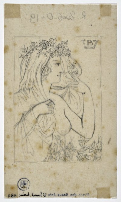 Perfil de la mujer (dibujo) de Valère Bernard